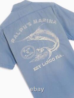 NWT Polo Ralph Lauren Blue RALPHS MARINA KEY LARGO MARINA Embroidered Work Shirt