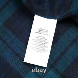 NWT Polo Ralph Lauren Brown Leather Jacket with Tartan Plaid Lining, L