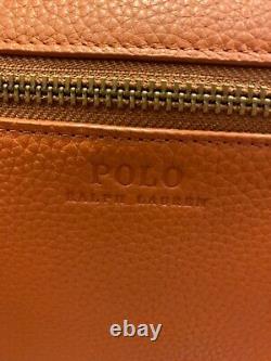 NWT Polo Ralph Lauren CAMEL Brown Tailored Pebble Leather Backpack Bag