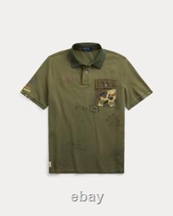 NWT Polo Ralph Lauren Classic Fit Mesh Graphic Polo Shirt, Dark Sage, M