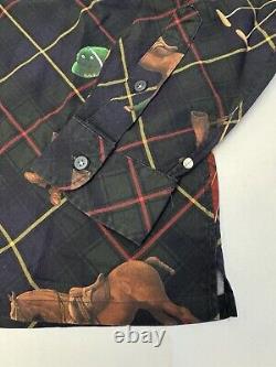 NWT Polo Ralph Lauren Equestrian All Over Plaid Twill Shirt Mens SMALL $228