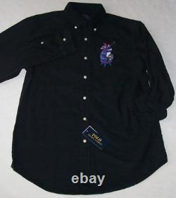 NWT Polo Ralph Lauren FORTNITE LLAMA BLACK Garment-Dyed Oxford Shirt Men's M