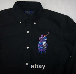 NWT Polo Ralph Lauren FORTNITE LLAMA BLACK Garment-Dyed Oxford Shirt Men's M