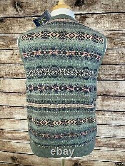 NWT Polo Ralph Lauren Fair Isle Vest Size L Wool