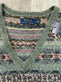 NWT Polo Ralph Lauren Fair Isle Vest Size L Wool