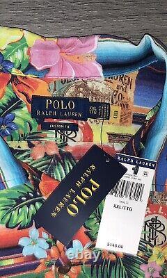 NWT Polo Ralph Lauren GRAND TOUR Hawaiian Linen Blend Button Front Shirt XXL 2XL