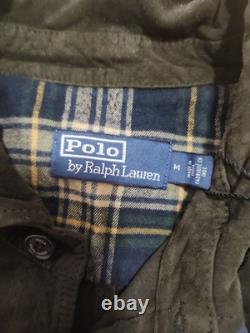NWT Polo Ralph Lauren Goat Suede Trucker Utility Shirt Jacket Medium Olive $998
