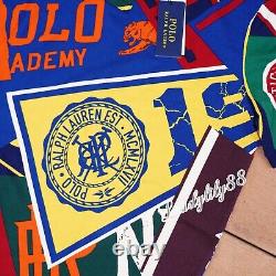 NWT Polo Ralph Lauren Graphic Collegiate Pennant Flag Mesh Men's Polo Shirt $168