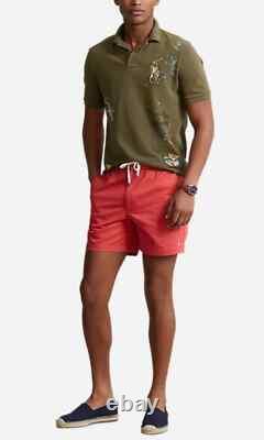 NWT Polo Ralph Lauren Green PEACE LOVE POLO Mesh Short Sleeve Polo Shirt