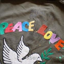 NWT Polo Ralph Lauren Green PEACE LOVE POLO Mesh Short Sleeve Polo Shirt