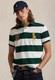 Nwt Polo Ralph Lauren Green White Stripe Big Pony Crest Mesh Knit Collared Shirt