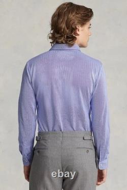 NWT Polo Ralph Lauren Lt Blue HERRINGBONE Slim Long Sleeve Collared Polo Shirt NWT Polo Ralph Lauren Lt Blue HERRINGBONE Slim Long Sleeve Collared Polo Shirt