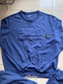 NWT Polo Ralph Lauren MENS DOUBLE KNIT SWEATER +JOGGER SET EMBOSSED LOGO L M