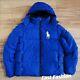 Nwt Polo Ralph Lauren Men's Big Pony Hooded Down Puffer Jacket Blue White New