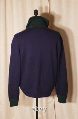 NWT Polo Ralph Lauren Men's Cardigan Sweater Hunter Navy/ Green Size L. $168