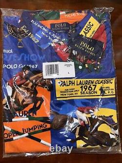 NWT Polo Ralph Lauren Men's Classic Fit Equestrian Mesh Polo Shirt Blue SZ Large