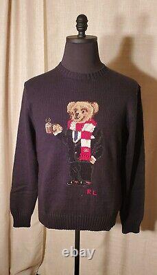 NWT Polo Ralph Lauren Men's Cocoa Hot Chocolate Bear Knitted Sweater M. $398