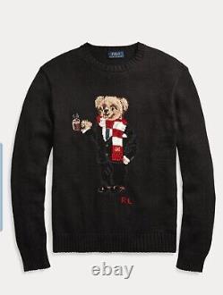 NWT Polo Ralph Lauren Men's Cocoa Hot Chocolate Bear Knitted Sweater M. $398