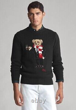 NWT Polo Ralph Lauren Men's Cocoa Hot Chocolate Bear Knitted Sweater M. $398