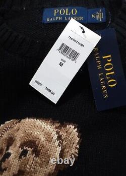 NWT Polo Ralph Lauren Men's Cocoa Hot Chocolate Bear Knitted Sweater M. $398