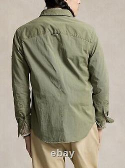 NWT Polo Ralph Lauren Men's Green Classic Fit Twill Utility Shirt Sz M