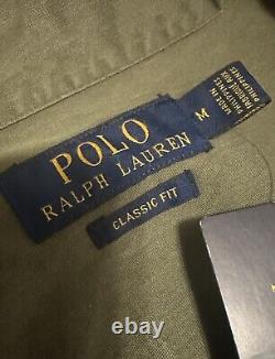 NWT Polo Ralph Lauren Men's Green Classic Fit Twill Utility Shirt Sz M