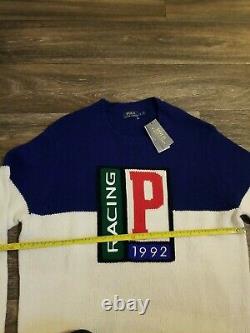 NWT Polo Ralph Lauren Men's Italian Wool P Racing 1992 Sweater Sz L (MSRP $348)