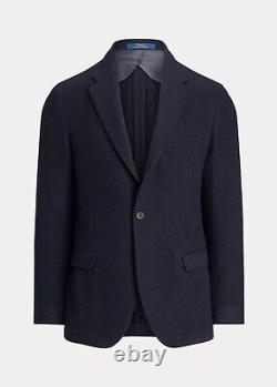 NWT Polo Ralph Lauren Men's Navy Blue Wool Herringbone Blazer Jacket Sport Coat