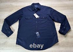 NWT Polo Ralph Lauren Mens Shirt Blue XXL Herringbone Classic Fit Twill Pockets