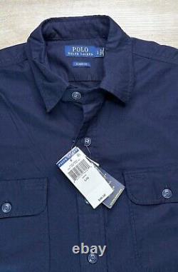 NWT Polo Ralph Lauren Mens Shirt Blue XXL Herringbone Classic Fit Twill Pockets