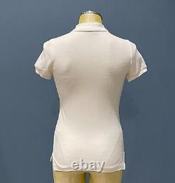 NWT Polo Ralph Lauren New Cream Sequined Big Pony Skinny Fit Polo Shirt XS