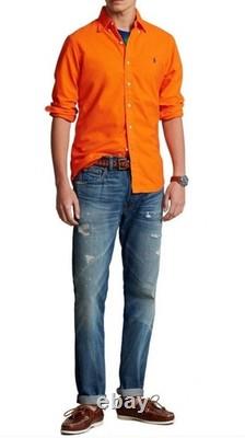 NWT Polo Ralph Lauren ORANGE Long Sleeve SLIM FIT Garment Dyed Oxford Shirt NWT Polo Ralph Lauren ORANGE Long Sleeve SLIM FIT Garment Dyed Oxford Shirt