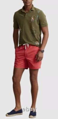 NWT Polo Ralph Lauren PEACE LOVE Mesh Short Sleeve Polo Shirt Sz M Olive #2G457