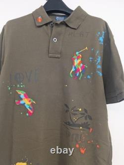 NWT Polo Ralph Lauren PEACE LOVE Mesh Short Sleeve Polo Shirt Sz M Olive #2G457