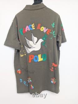 NWT Polo Ralph Lauren PEACE LOVE Mesh Short Sleeve Polo Shirt Sz M Olive #2G457