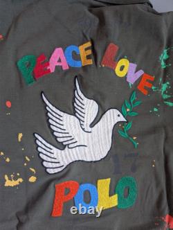 NWT Polo Ralph Lauren PEACE LOVE Mesh Short Sleeve Polo Shirt Sz M Olive #2G457