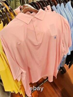 NWT Polo Ralph Lauren PINK POLKA DOT Performance Collared Polo Shirt