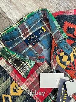 NWT Polo Ralph Lauren Patchwork Aztec Shirt Size L