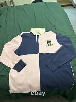 NWT Polo Ralph Lauren Pink/Blue Rugby Shirt Men's Large RARE/UNIQUE