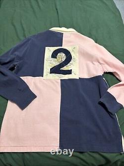 NWT Polo Ralph Lauren Pink/Blue Rugby Shirt Men's Large RARE/UNIQUE