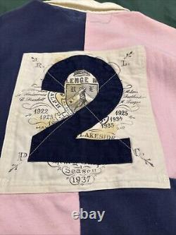 NWT Polo Ralph Lauren Pink/Blue Rugby Shirt Men's Large RARE/UNIQUE