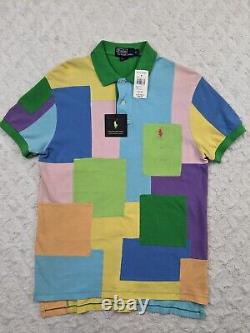 NWT Polo Ralph Lauren Polo Shirt Mens Small Patchwork Pastel Color Block Vintage