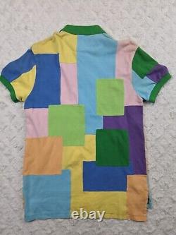 NWT Polo Ralph Lauren Polo Shirt Mens Small Patchwork Pastel Color Block Vintage