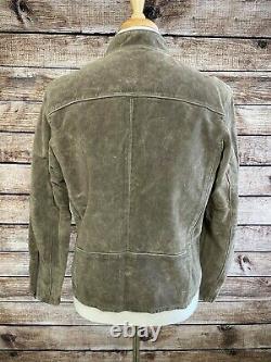 NWT Polo Ralph Lauren Roughout Suede Leather Moto Jacket L Gray