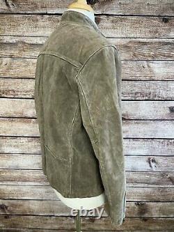 NWT Polo Ralph Lauren Roughout Suede Leather Moto Jacket L Gray