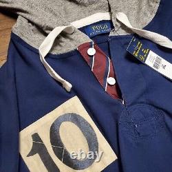 NWT Polo Ralph Lauren Rugby Hoodie Light/Soft Men's 2XL Navy Long Sleeve Shirt