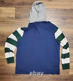 NWT Polo Ralph Lauren Rugby Hoodie Light/Soft Men's 2XL Navy Long Sleeve Shirt