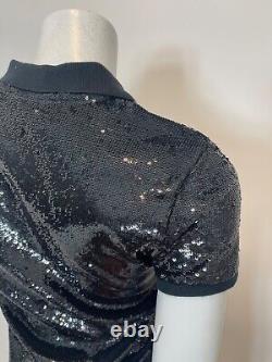 NWT Polo Ralph Lauren Sequin Polo Shirt in Black Size XS