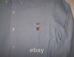 NWT Polo Ralph Lauren Solid Blue Oxford Shirt Men's Classic Fit XL PREPPY BEAR