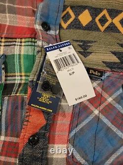 NWT Polo Ralph Lauren Southwestern Patchwork Flannel Aztec Button Up Womens S